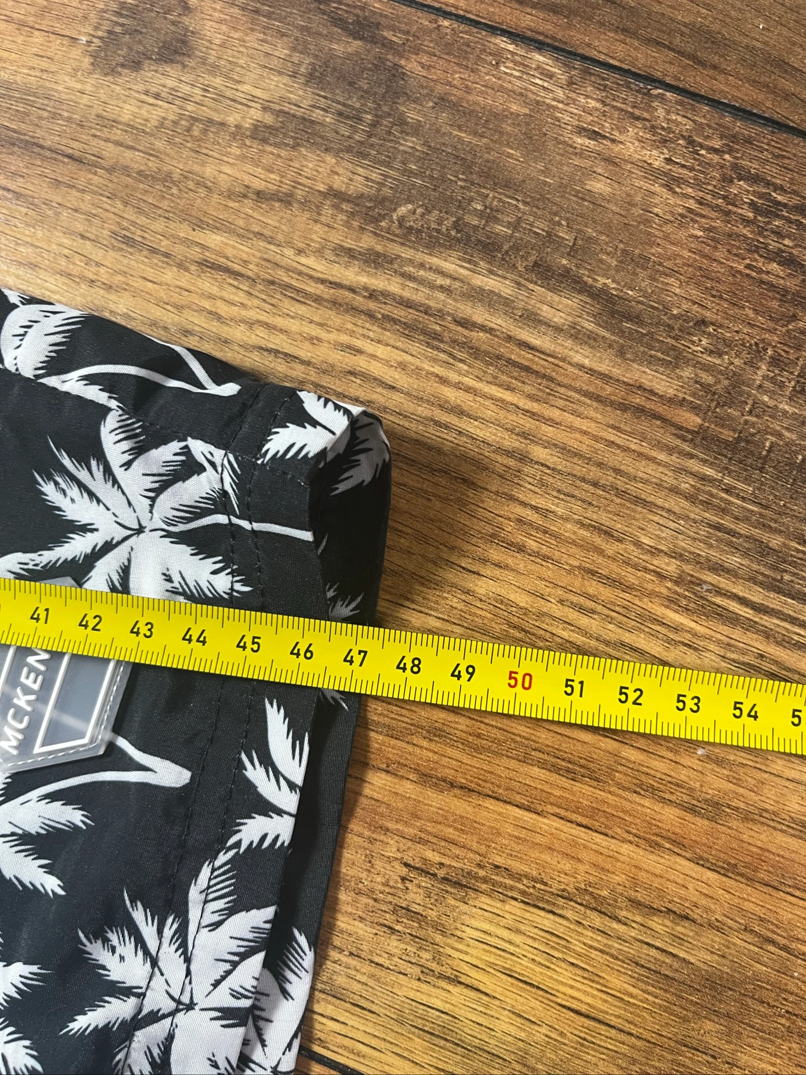 Zwarte badshort met palmboomprint en geborduurd logo - McKenzie - Maat 2XL - zeer goede staat – photo 6